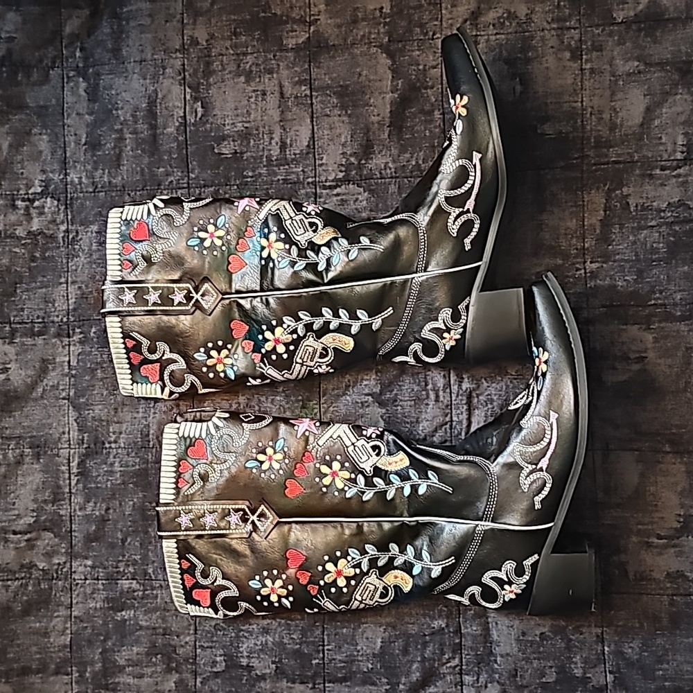 Erocalli Women's Western Boots Chunky Heel Cowgirl